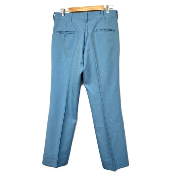 70’s Disco Flare Blue Leisure Pants Vintage - Picture 3 of 9